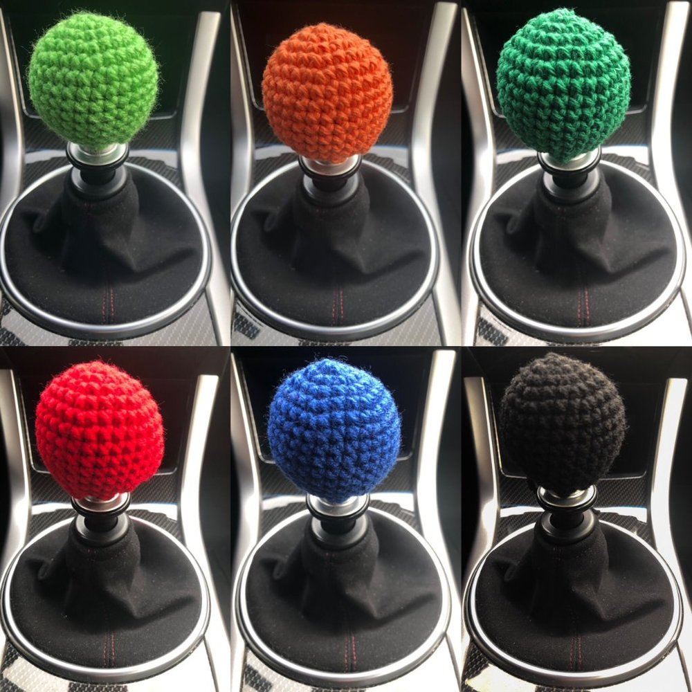 Set of 3 Solid color beanie shift knob cover handmade.